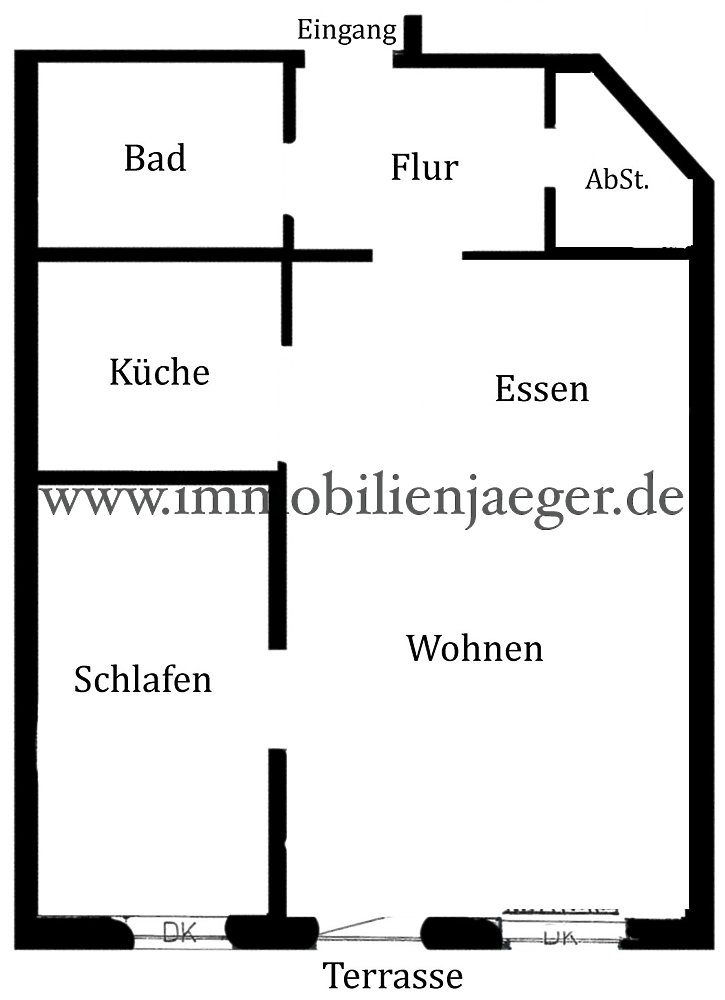 Charmante Erdgeschosswohnung mit Terrasse und Gartenanteil - Wohnbereich mit offener Einbauküche - Foto 2