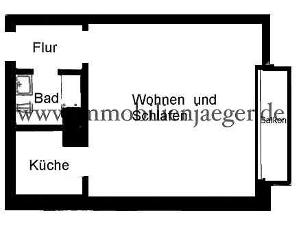 Bramfeld - Wohnen im neu modernisierten 1-Zimmer-Studio mit Balkon, Duschbad - 2.OG mit Aufzug - Foto 3